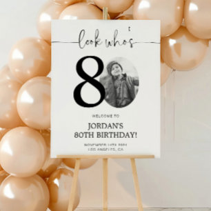Photo 80th Birthday Welcome Sign   Look Who's 80