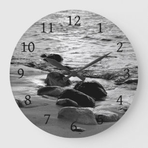 Photo 88 rocks on beach large clock