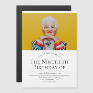 Photo 90 Birthday  Magnetic Invitation
