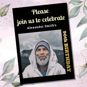 Photo 90th Birthday Black Gold