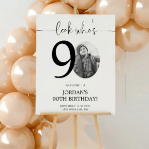 Photo 90th Birthday Welcome Sign   Look Who's 90