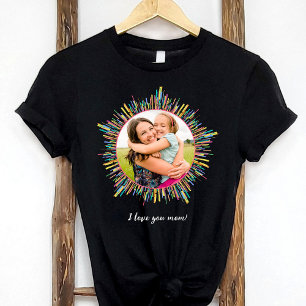 Photo Abstract and Colourful Art Custom Text Dark T-Shirt