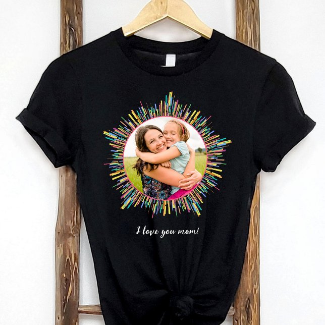 Photo Abstract and Colourful Art Custom Text Dark T-Shirt (Creator Uploaded)