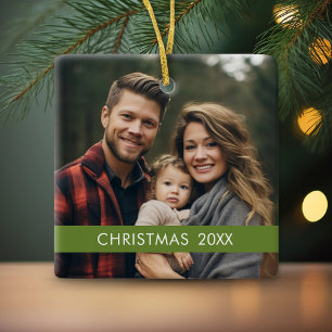 Photo - add Christmas Year Green Minimalist Ceramic Tree Decoration