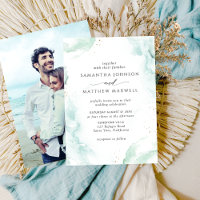 Photo, Airy Blue Turquoise Watercolor Wedding