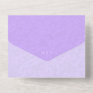 Photo All in One Lilac Wedding Invitation QR Code