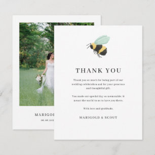 Photo and Bumble Bee Wedding Thank You Card