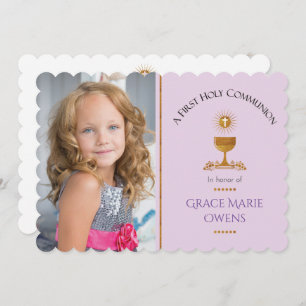 Photo and Chalis First Communion Invitation