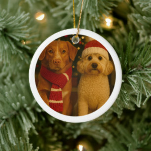 Photo and Custom Text Personalised Ceramic Ornament