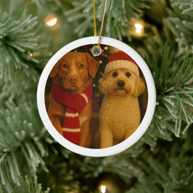 Photo and Custom Text Personalised Ceramic Ornament (Tree)