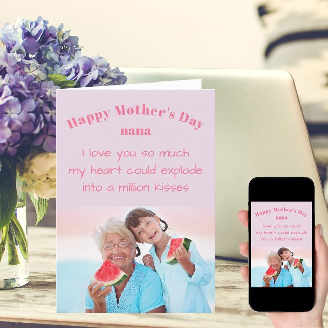 Photo and Cute Wording for Nana Mothers Day Card (Creator Uploaded)
