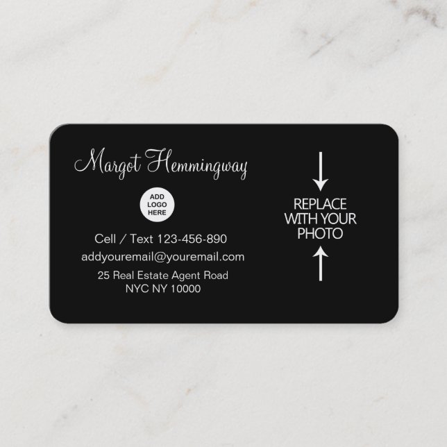 Photo And Logo Real Estate Businesscards Business Card (Front)