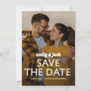 Photo and  Modern Bold Typography Save The Date