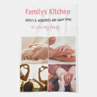 Photo and Modern Typography Kitchen Towels