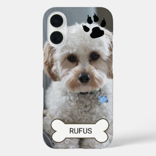 Photo  And Name Custom Made Personalised Dog iPhone 16 Case