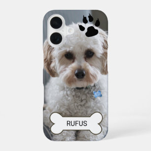 Photo  And Name Custom Made Personalised Dog iPhone 16 Case