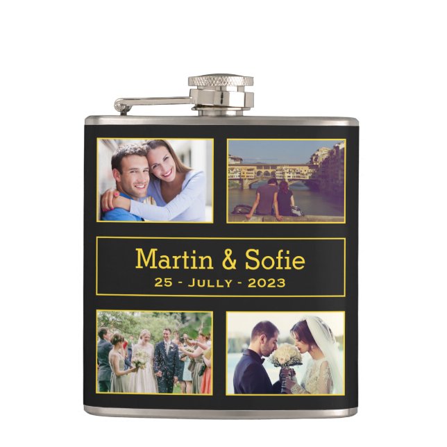 Photo and name hip flask (Front)