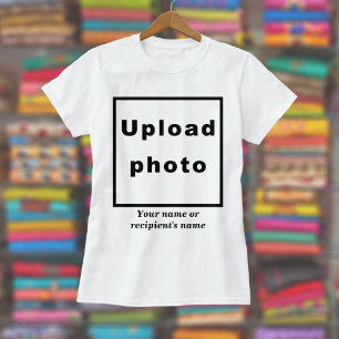 Photo and Name on Women's White and Light Colour T-Shirt