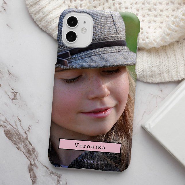 Photo and name personalised modern typography Case-Mate iPhone case (Creator Uploaded)