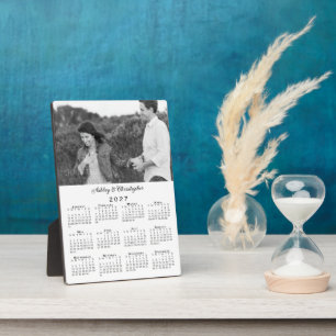 Photo and Names Personalised 2027 Calendar Plaque