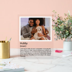 Photo and Personalised Description Change Text  Acrylic Sign