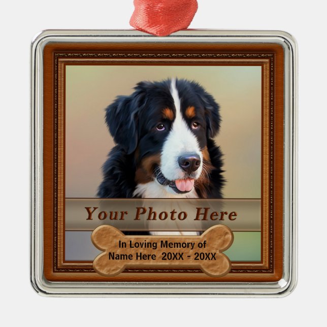 Photo and Personalised Dog Memorial Ornaments (Front)