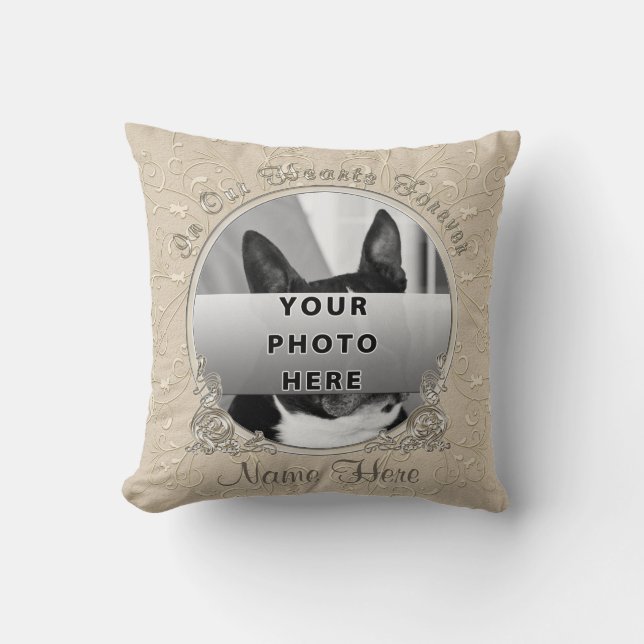 Photo and Personalised Dog Sympathy Gift Ideas Cushion (Front)