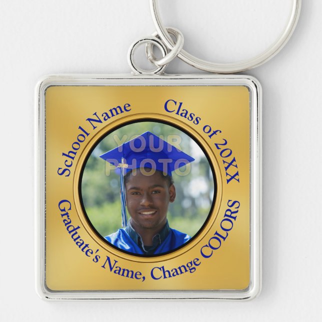 Photo and Personalised Graduation Keychains (Front)