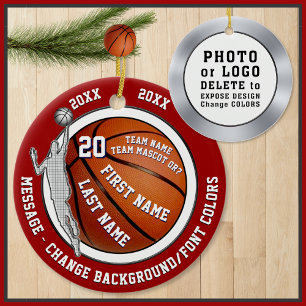 Photo and Personalized Basketball Player Ornament