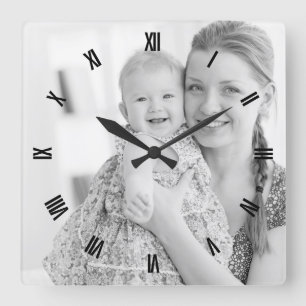 Photo and Roman numbers, make your own Square Wall Clock