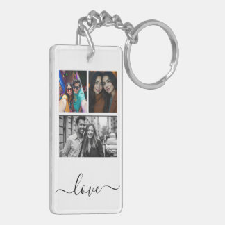  Photo and Text 4 Photo Collage  Key Ring