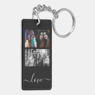  Photo and Text 4 Photo Collage  Key Ring