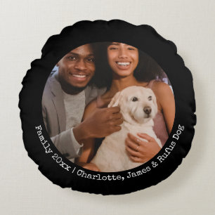 Photo and Text Custom Personalised Round Cushion