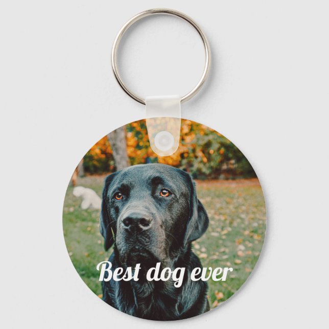 Photo and Text Custom Personalized Key Ring (Front)