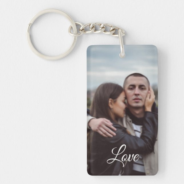 photo and text key chains that can be personalised (Front)