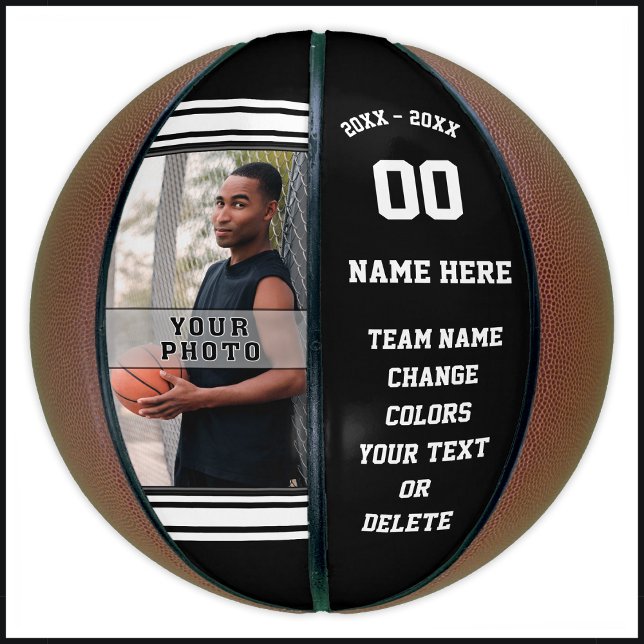 Photo and Text Personalised Basketball  Your Colou (Personalized and Photo Basketball. Best Senior Night Basketball Gifts. Photo basketballs. Basketball)