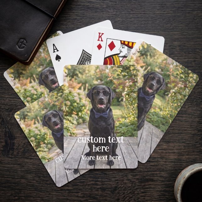 Photo And Text Personalised Custom Playing Cards (Photo And Text Personalized Custom Poker Cards by Ricaso. Make your own fun photo gift playing cards)