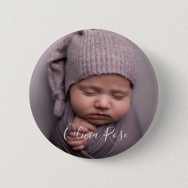 Photo and Text Personalized 6 Cm Round Badge