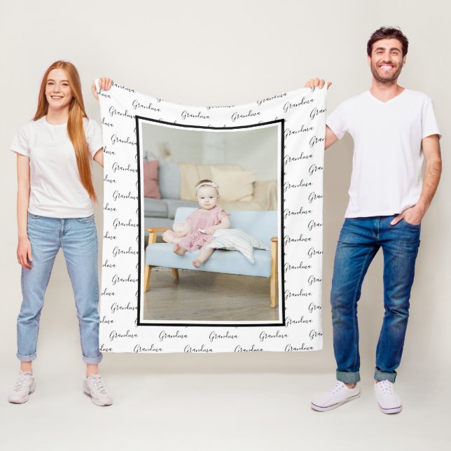 Photo and Text Unique Personalised DIY Custom Fleece Blanket (In Situ)