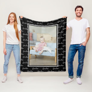 Photo and Text Unique Personalised DIY Custom Fleece Blanket