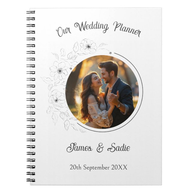 Photo Anemone on White Wedding Planner Notebook (Front)