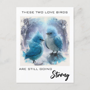 *~* PHOTO Anniversary Fluffy Love Birds AP54 Postcard