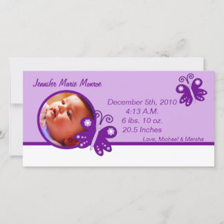 Photo Announcement Purple Spring Time Butterfly