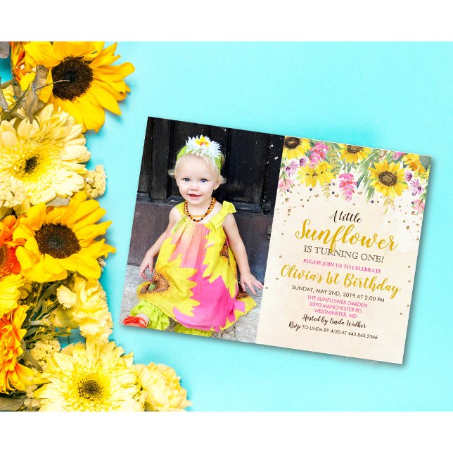 PHOTO/ANY AGE - Sunflower Birthday Invitation (Creator Uploaded)