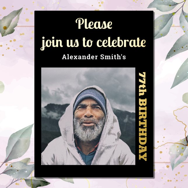 Photo Any Year Birthday Black Gold (Creator Uploaded)