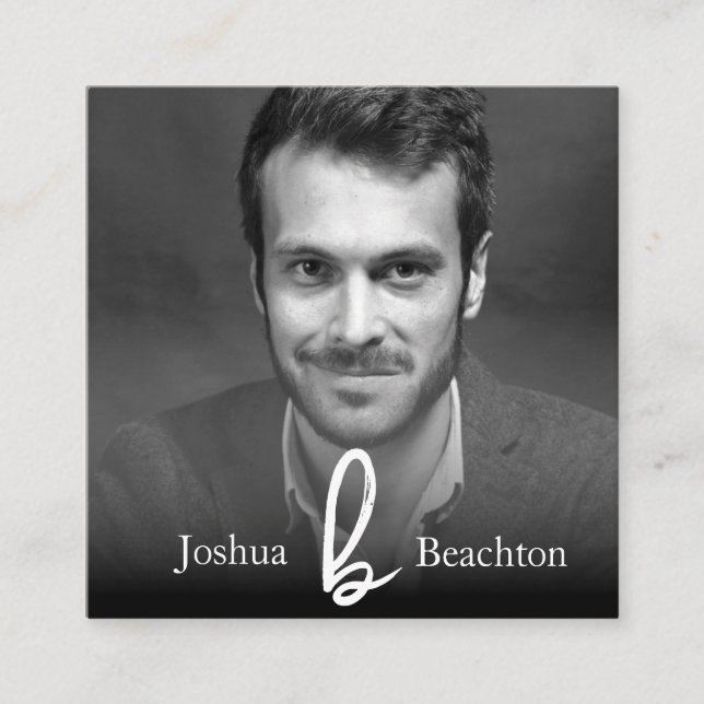 *~* Photo AP31 Professional Simple Minimal QR Square Business Card (Front)