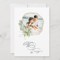 *~* PHOTO AR6 RSVP + QR Gold Geomtric Wedding
