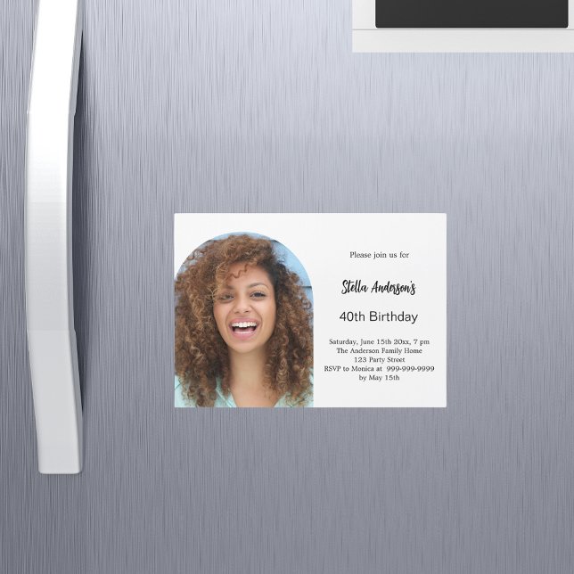 Photo arch birthday magnetic invitation (Creator Uploaded)