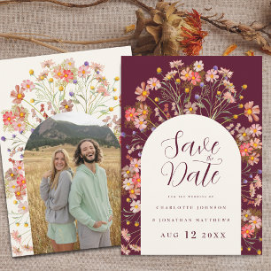 Photo Arch Boho Fall Rustic Wildflower Wedding Save The Date