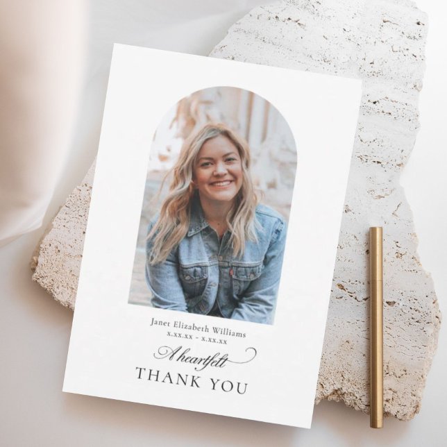 Photo Arch Christian Funeral Thank You Card (Creator Uploaded)